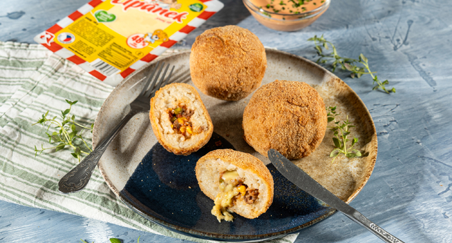 Ryžové gule so syrom Lipánek plnené mletým mäsom